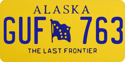 AK license plate GUF763