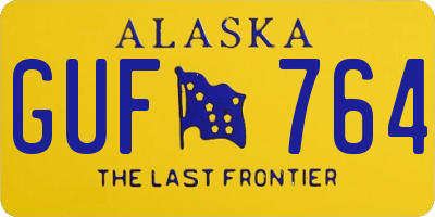 AK license plate GUF764