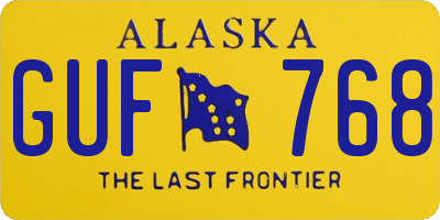 AK license plate GUF768