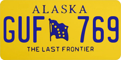 AK license plate GUF769