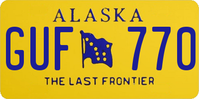 AK license plate GUF770