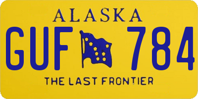 AK license plate GUF784