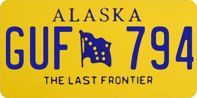 AK license plate GUF794