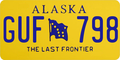 AK license plate GUF798