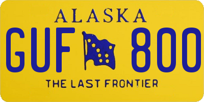 AK license plate GUF800