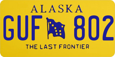 AK license plate GUF802