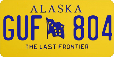 AK license plate GUF804