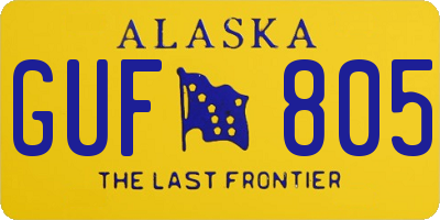 AK license plate GUF805