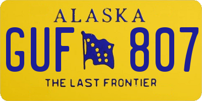 AK license plate GUF807