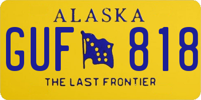 AK license plate GUF818