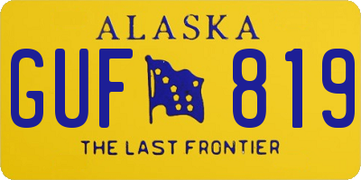 AK license plate GUF819