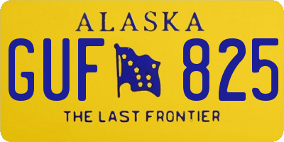 AK license plate GUF825