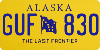 AK license plate GUF830