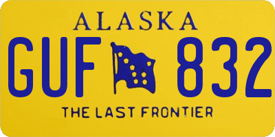 AK license plate GUF832