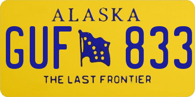 AK license plate GUF833