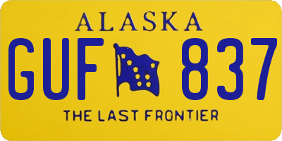 AK license plate GUF837