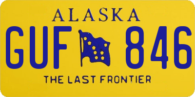 AK license plate GUF846