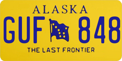 AK license plate GUF848