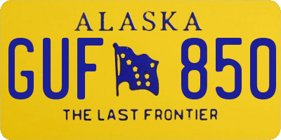 AK license plate GUF850