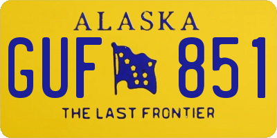 AK license plate GUF851