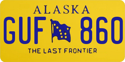 AK license plate GUF860