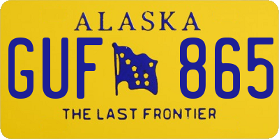 AK license plate GUF865