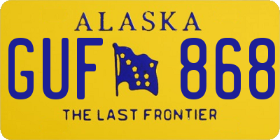 AK license plate GUF868