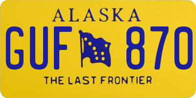 AK license plate GUF870