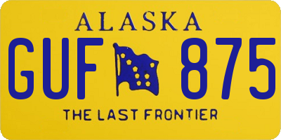 AK license plate GUF875