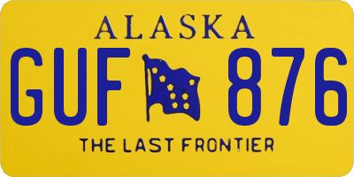 AK license plate GUF876