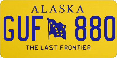 AK license plate GUF880