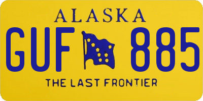AK license plate GUF885