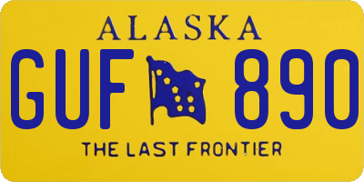 AK license plate GUF890