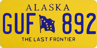 AK license plate GUF892