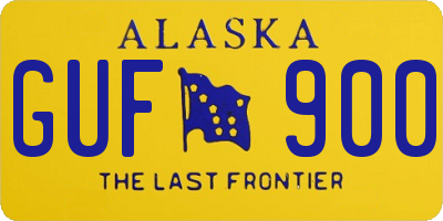 AK license plate GUF900