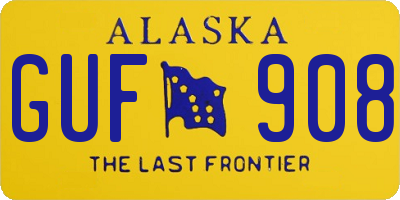 AK license plate GUF908