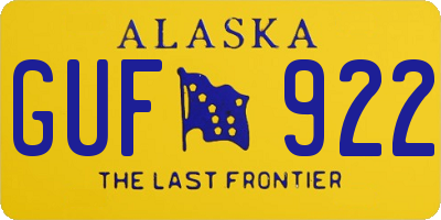 AK license plate GUF922