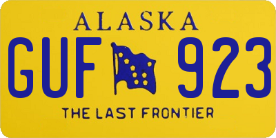 AK license plate GUF923