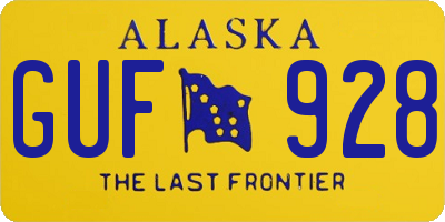 AK license plate GUF928