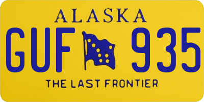 AK license plate GUF935