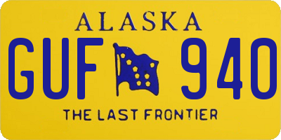 AK license plate GUF940