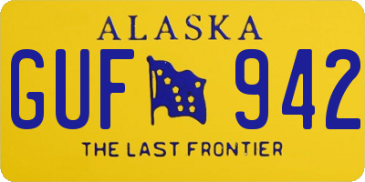 AK license plate GUF942