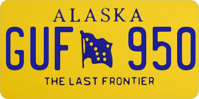 AK license plate GUF950