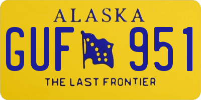 AK license plate GUF951