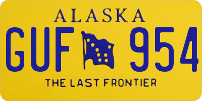 AK license plate GUF954