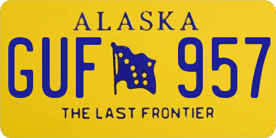 AK license plate GUF957