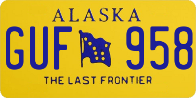 AK license plate GUF958