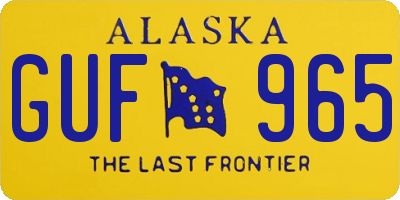 AK license plate GUF965