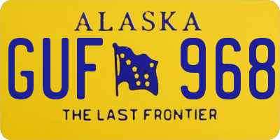 AK license plate GUF968