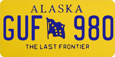 AK license plate GUF980